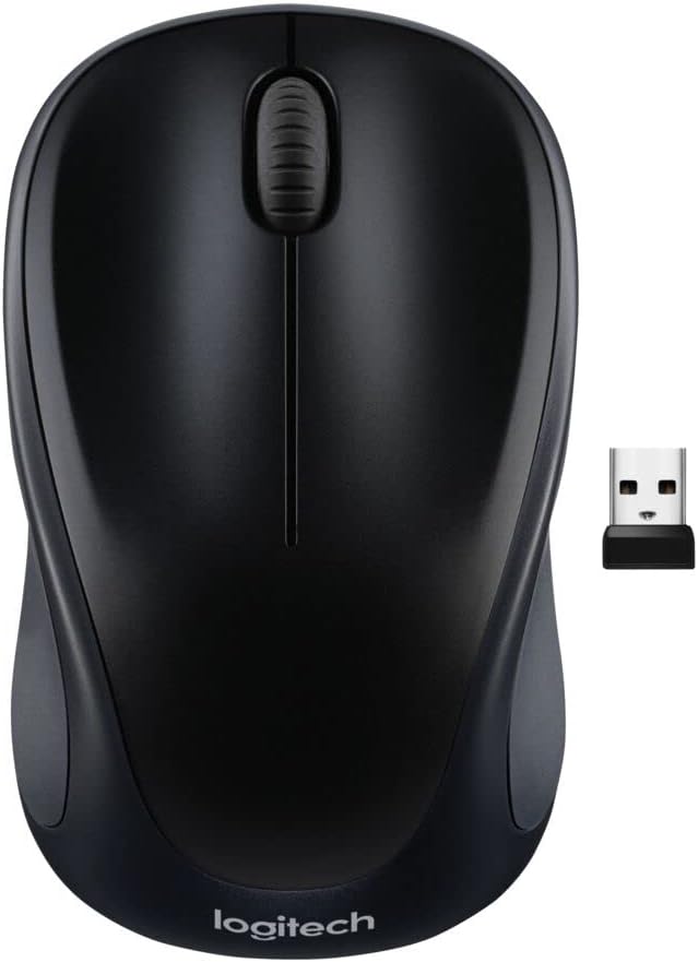 Logitech M317 Compact Ambidextrous 2.4 GHz Wireless Mouse - Black