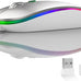 Uiosmuph LED Wireless Mouse, G12 Slim Rechargeable Silent Mouse Matte Black