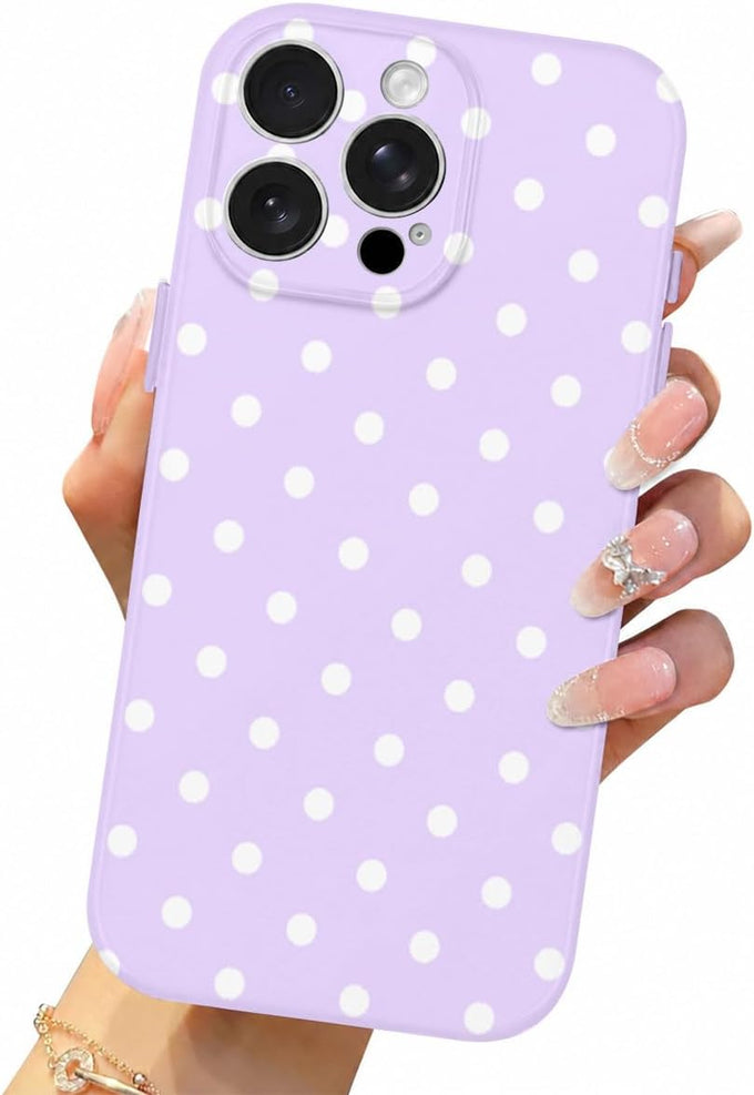 For iPhone 18 Pro Case / iPhone 17 Pro Case Cute Polka Dot Cover, White