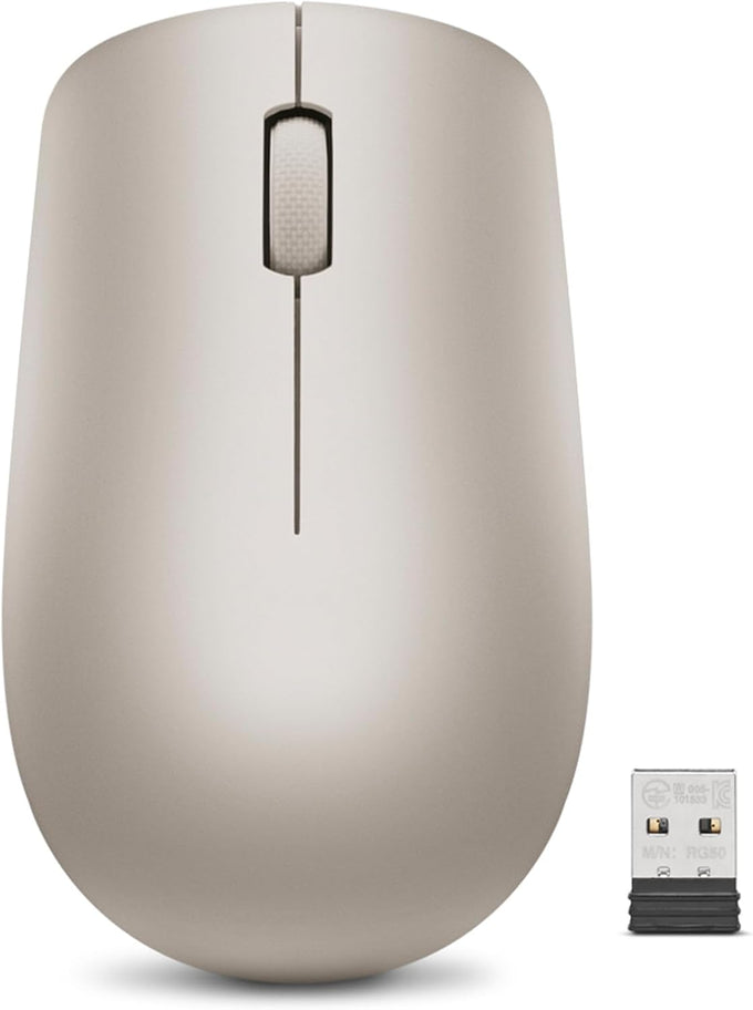 Lenovo 530 Wireless Mouse – Full Size Computer Mouse for PC, Laptop, Windows Computer - 2.4 GHz Nano USB Receiver - Ambidextrous Design - 12 Months Battery Life – Cordless