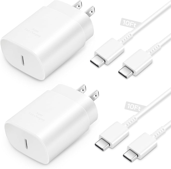 Type C Charger Fast Charging 2-Pack 25W Long 6FT USB C Cable