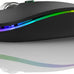 Uiosmuph LED Wireless Mouse, G12 Slim Rechargeable Silent Mouse Matte Black