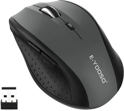 E-YOOSO Wireless Mouse for Laptop, Portable Optical Computer Mouse, 6 Buttons, Cordless 2.4GHz with USB Receiver, 5-Level 4800 DPI, 18 Months Battery Life for PC Chromebook Windows Mac