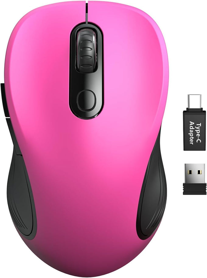 Trueque Wireless Mouse for Laptop, Ergonomic 6-Button Mouse, Space Gray