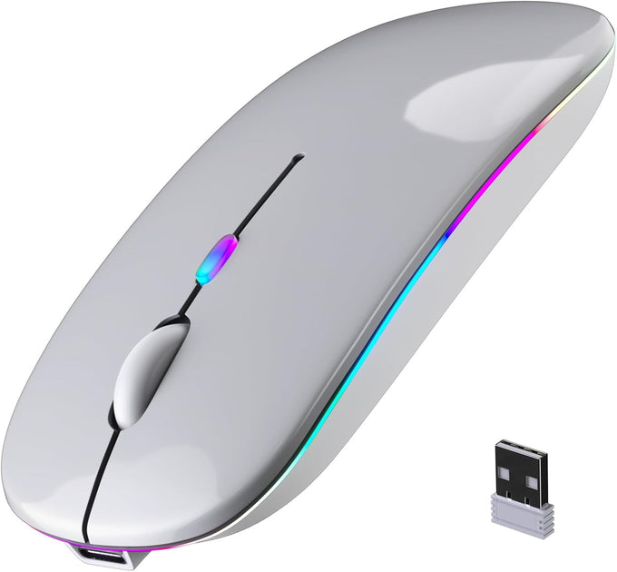 Afaartcci Rechargeable Wireless Mouse, Silent Bluetooth Mouse (Black)