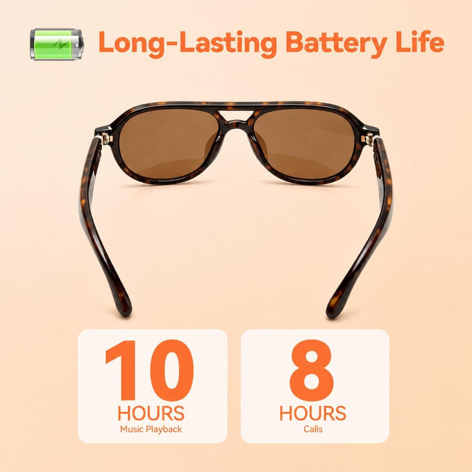 AI Smart Glasses, Aviator Sunglasses for Travel & Outdoors Activities