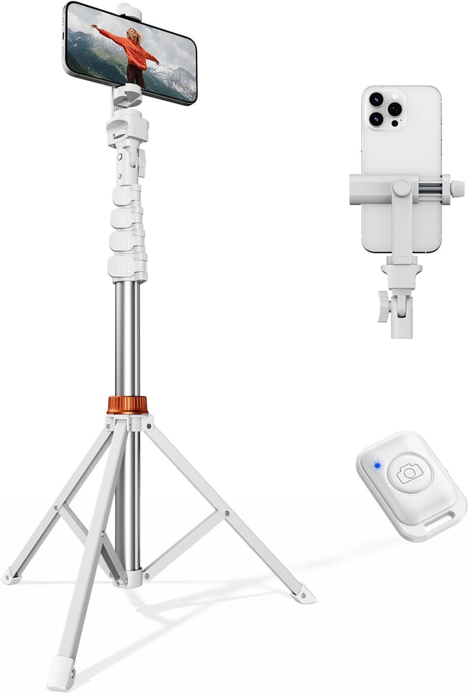 VIMOSE 66" Phone Tripod, Tripod for iPhone with Remote & Phone Stand