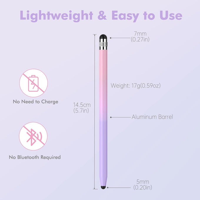 STYLUSHOME 5Pcs Stylus Pens, 2 in 1 Stylists Stylus Pen for Touchscreen