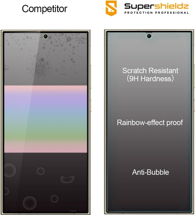 Supershieldz (3 Pack) Designed for Samsung (Galaxy S24 Ultra) Tempered Glass Screen Protector, Anti Scratch, Bubble Free