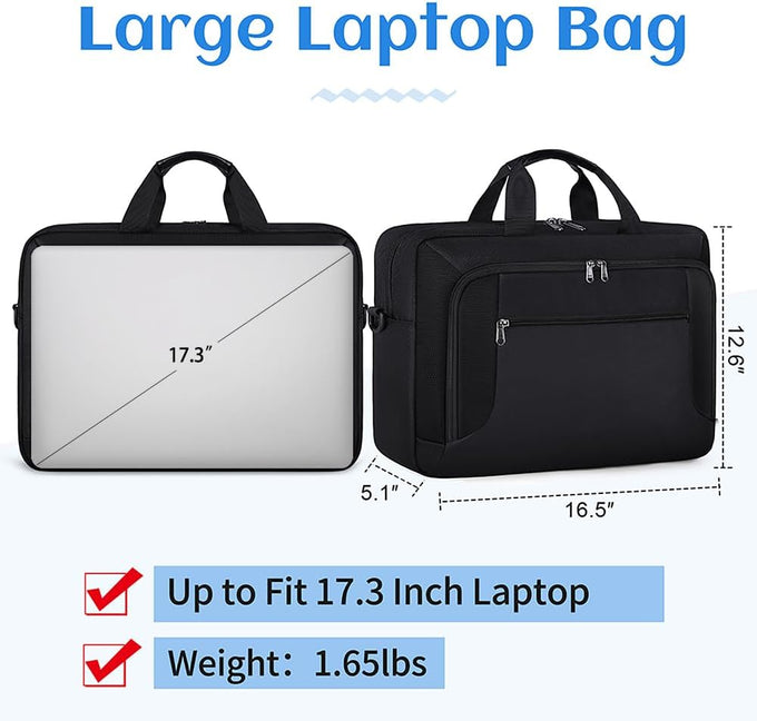 Laptop Bag 17.3 Inch Laptop Briefcase for Men Work Laptop Case Computer Bag