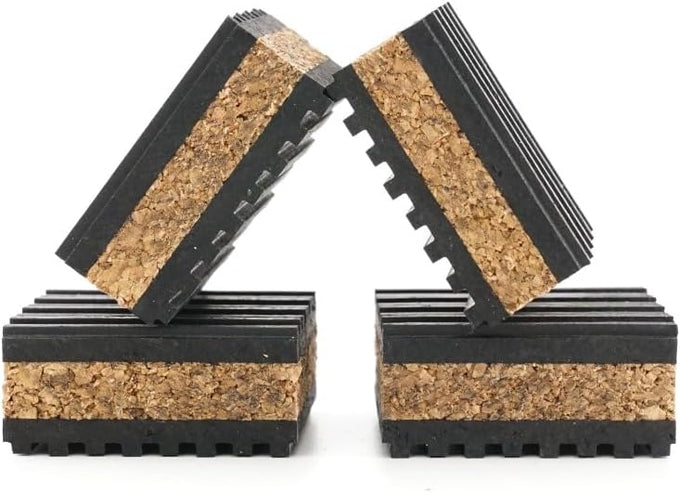 Sound Isolation Pads. Cork Pads for Turntables to Reduce Vibration & Skipping (1" Pack of 4)