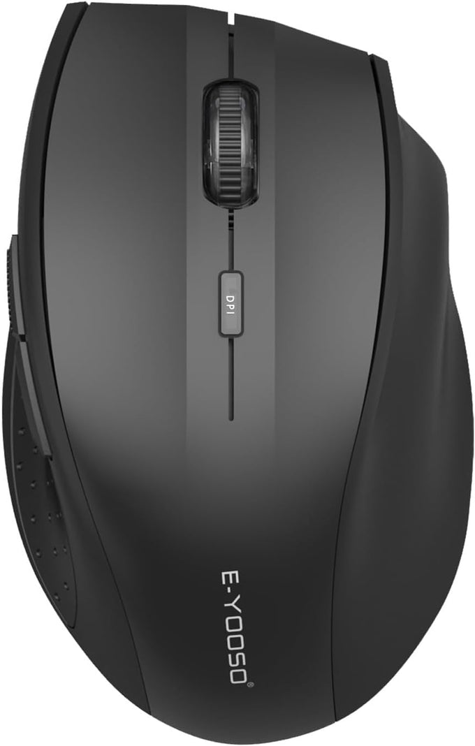 E-YOOSO Wireless Mouse for Laptop, Portable Optical Computer Mouse, 6 Buttons, Cordless 2.4GHz with USB Receiver, 5-Level 4800 DPI, 18 Months Battery Life for PC Chromebook Windows Mac