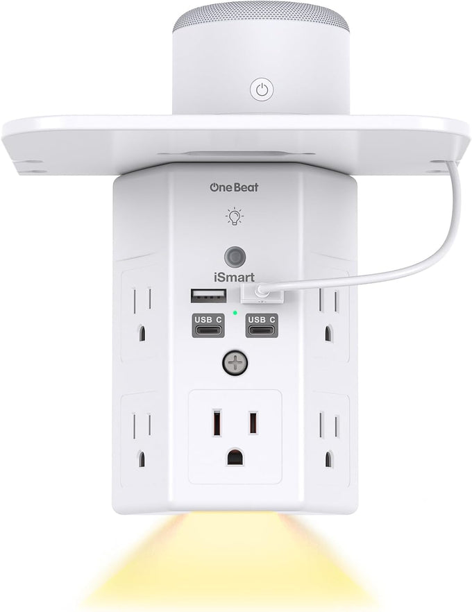 One Beat Surge Protector Wall Outlet Extender,3-Sided Outlet Splitter 1680J