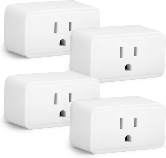 Amazon Basics Smart Plug, Works with Alexa Only, Voice Control, Remote APP Control, Schedule, Compact Design, Versatile, 2.4 GHz Wi-Fi, No Hub Required, 4-Pack, White
