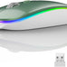 Uiosmuph LED Wireless Mouse, G12 Slim Rechargeable Silent Mouse Matte Black