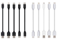 10-Pack Multi Short USB Cables & TypeC-C Cables for Charging Stations Compatible/w iPhone17,16,15, iPhone14-5/ iPads/iPad mini/iPad Pros/Samsung Moblies & Tablets/Pixel & Nexus/HTC/Sony(Black)