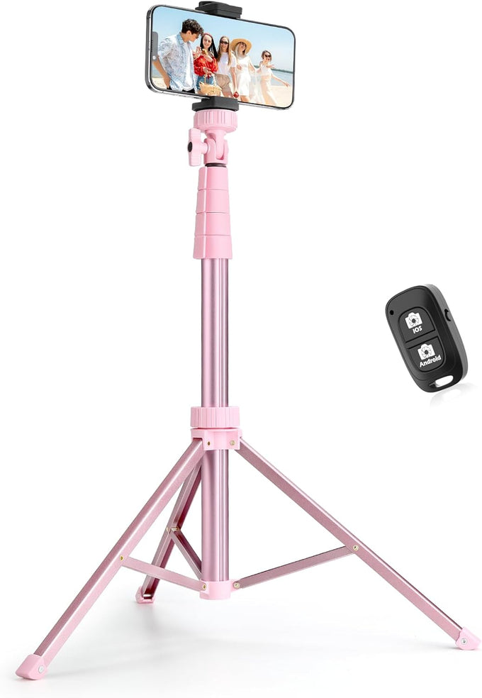 SENSYNE 62" Phone Tripod, Extendable Selfie Stick with Wireless Remote