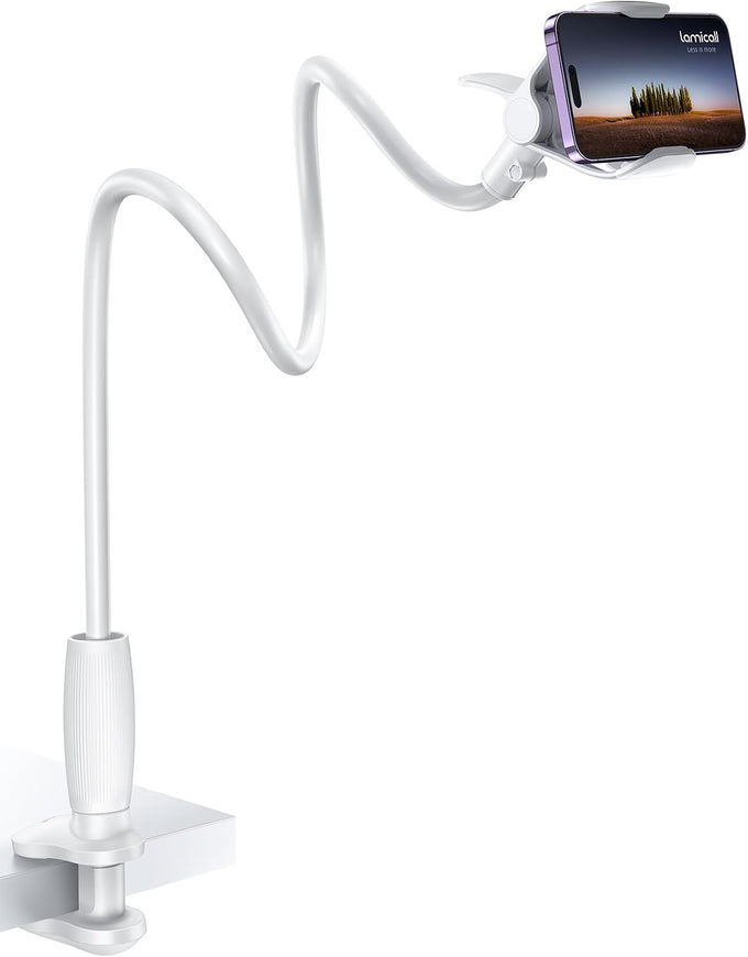 Lamicall Gooseneck Phone Holder for Bed, Stable Flexible Arm Stand for Desk
