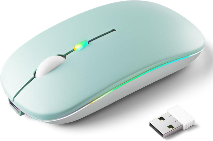 KANMABPC Wireless Bluetooth Mouse, Silent Dual Mode Mouse(Black)
