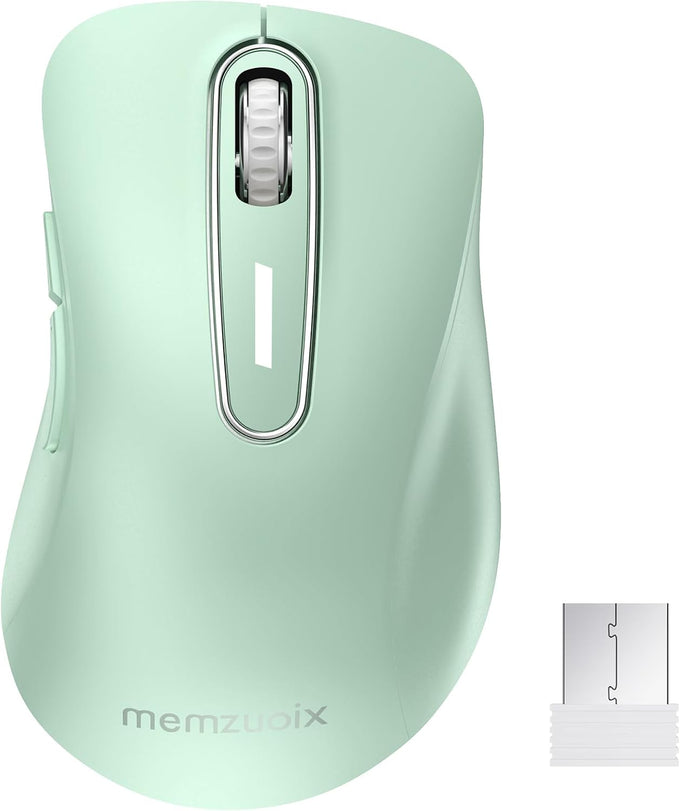 memzuoix 2.4G Wireless Mouse, 1400 DPI Mobile Optical Cordless Mouse with USB Receiver, Portable Computer Mice for Laptop, PC, Desktop, MacBook, 5 Buttons, Red