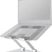 Amazon Basics Sturdy and Portable Ergonomic Laptop Stand for Desk, Height Adjustable Riser with Ventilated Cooling, Foldable, Fits all Laptops up to 15.6 Inch, Silver