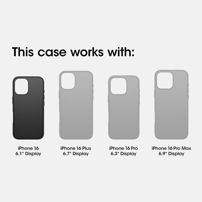 OtterBox iPhone 16 Commuter Series Case - Black, Thin & Protective iPhone Case, Dual-Layer, Impact Absorbing - Material