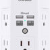 One Beat Surge Protector Wall Outlet Extender,3-Sided Outlet Splitter 1680J