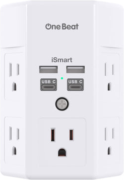 One Beat Surge Protector Wall Outlet Extender,3-Sided Outlet Splitter 1680J