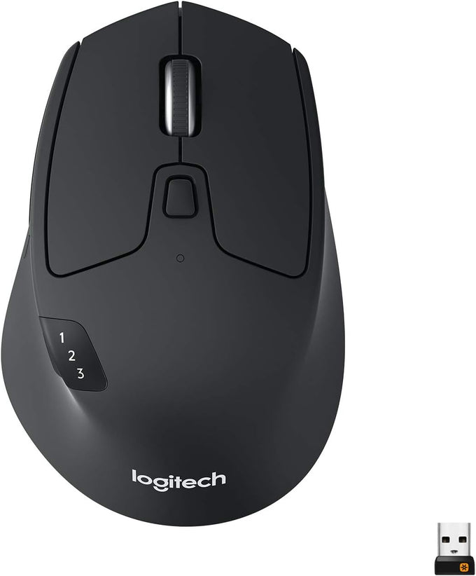 Logitech M705 Marathon Full Size 2.4 GHz Wireless Mouse - Black