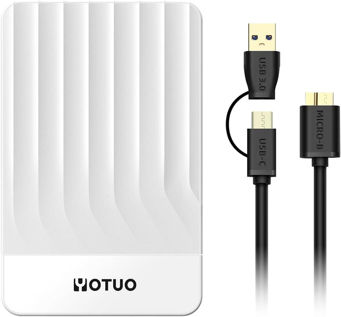 YOTUO 500GB External Hard Drive, Portable Storage Expansion HDD, USB 3.0 & USB-C for PC, Mac, Desktop, Laptop, Smartphone, PS4, Xbox One, Xbox 360, Office & Game Black