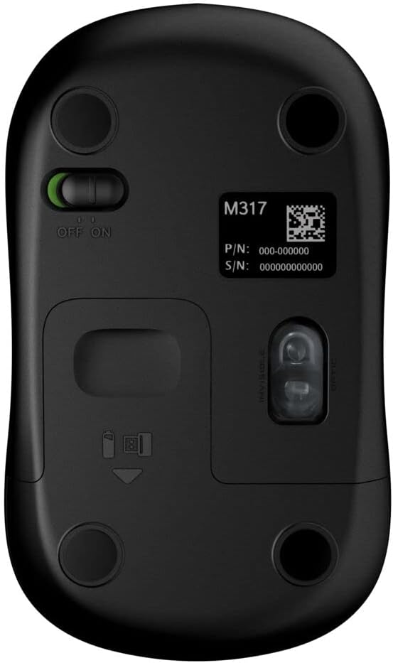 Logitech M317 Compact Ambidextrous 2.4 GHz Wireless Mouse - Black