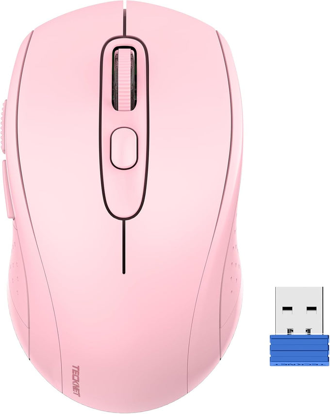 TECKNET Bluetooth Mouse, 4000DPI Wireless Mouse Bluetooth for Laptop 2-in-1(BT 5.0/3.0+2.4Ghz) Computer Mouse, Portable PC Mouse Wireless with USB Receiver for Mac, Compatible with MacBook Chromebook