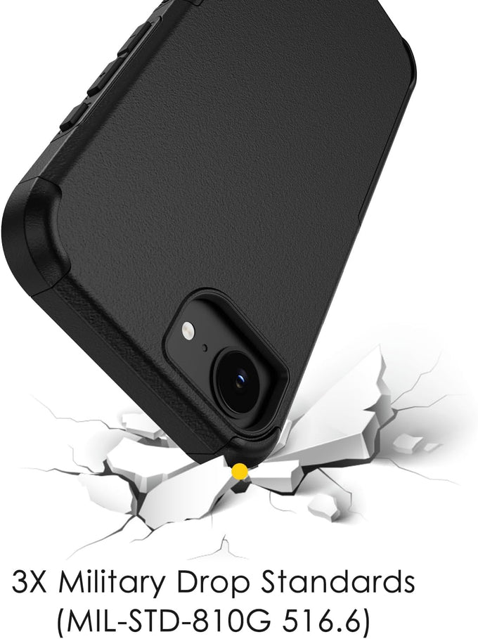 Diverbox for iPhone 16e Case & iPhone 17e Case - Compatible with MagSafe,Shockproof Dropproof with Screen Protector,with Port Protection,Slim & Tough Phone Cover (Black)
