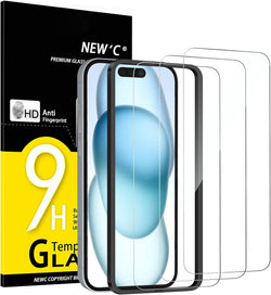 NEW'C for iPhone 16, iPhone 15 Screen Protector Installation Tool Included