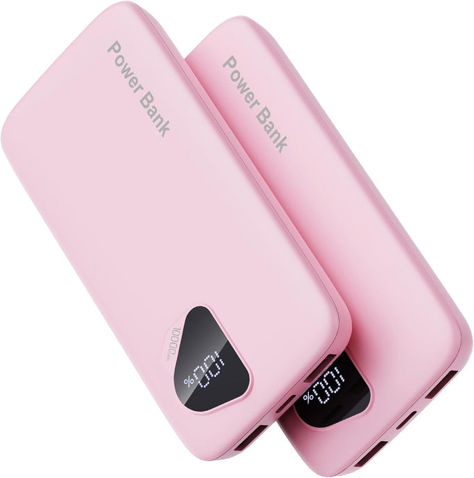2026 2-Pack 10000mAh Portable Charger Battery Pack with Built in Cables