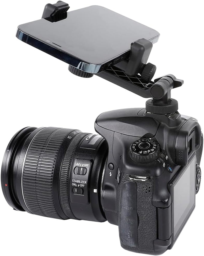 Multifunctional Universal Cell Phone Tripod Mount Adapter 360 Rotation Camera Hot Shoe Phone Holder Compatible with Canon Nikon Sony DSLR