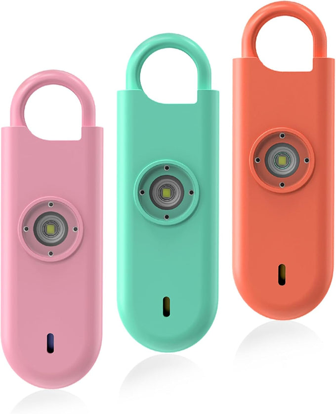 Fauxomor 140dB Personal Safety Alarm for Women 3pack Self Defense Keychain