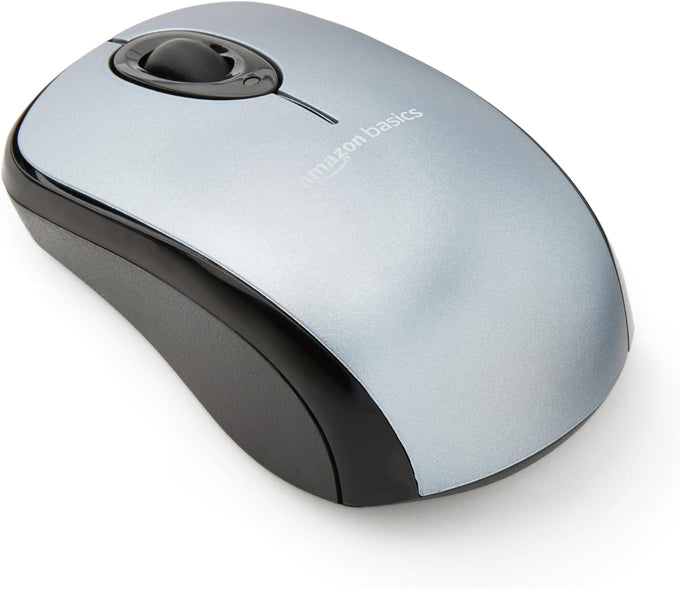 Amazon Basics 2.4 GHz Wireless Optical Computer Mouse with USB Nano Receiver, Portable, No Wires, Smooth Tracking, Multi-Device Compatibility, Black