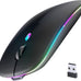 Afaartcci Rechargeable Wireless Mouse, Silent Bluetooth Mouse (Black)