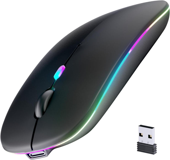 Afaartcci Rechargeable Wireless Mouse, Silent Bluetooth Mouse (Black)