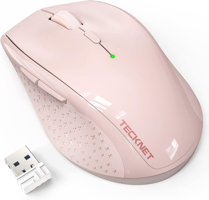 TECKNET 2.4G Wireless Mouse, 4800 DPI Ergonomic Computer Mouse, USB, Grey