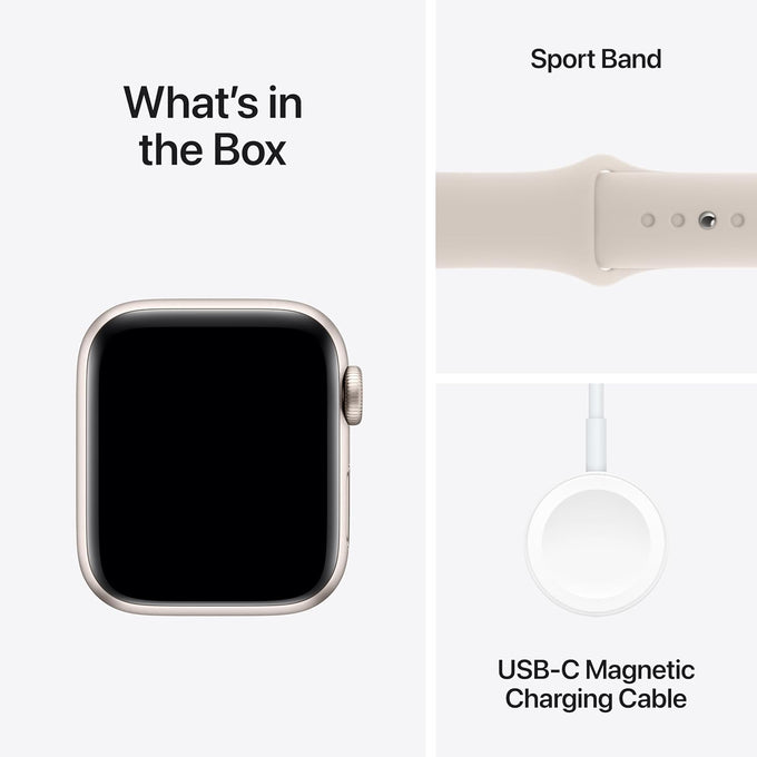 Apple Watch SE (2nd Gen) [GPS + Cellular 40mm] Smartwatch with Starlight Aluminum Case with Starlight Sport Band S/M (Renewed)