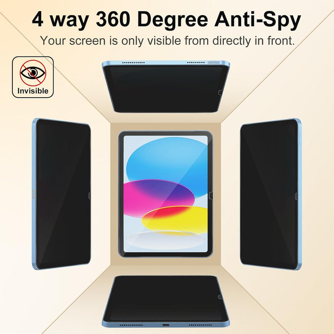 360° 4 Way Privacy Screen Protector for iPad A16 11th/ 10th Gen