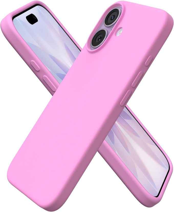 ORNARTO for iPhone 17 Case, Slim Liquid Silicone Cover, Chalk Pink
