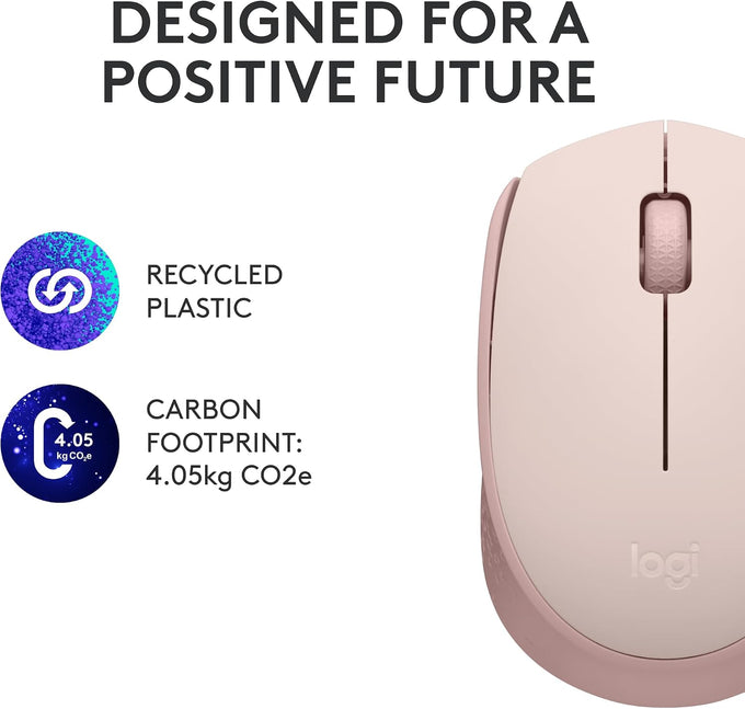 Logitech M170 Compact Ambidextrous 2.4 GHz Wireless Mouse - Rose