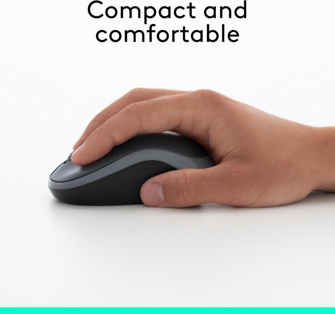 Logitech M185 Compact Ambidextrous Wireless Mouse with Rubber Grips - Blue