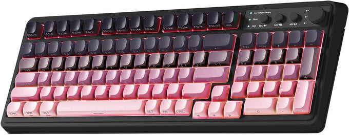 AULA 99 Key Keyboard, Wireless Pink Gaming Keyboard Creamy with Number Pad