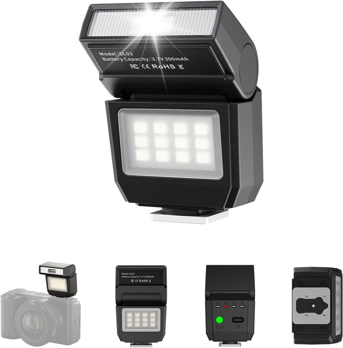 ULANZI SL03 Camera Mini Flash, Speedlite Video Light GN8 6500K for DSLR