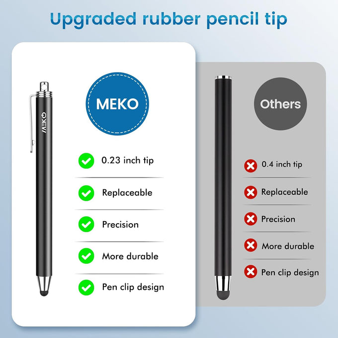 MEKO Stylus Pens for Touchscreens, 10 Pack Rubber Stylists Pens