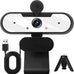 HD 1080P Webcam with Built-in Microphone and Rotatable Tripod, 1080P Video and Wide Angle Camera, Privacy Cover, for Desktop PC or Laptop Computer （Black）